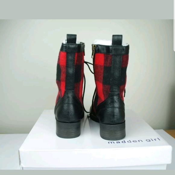 Madden Girl Miles Red Pl Calf Boots - Picture 2 of 3